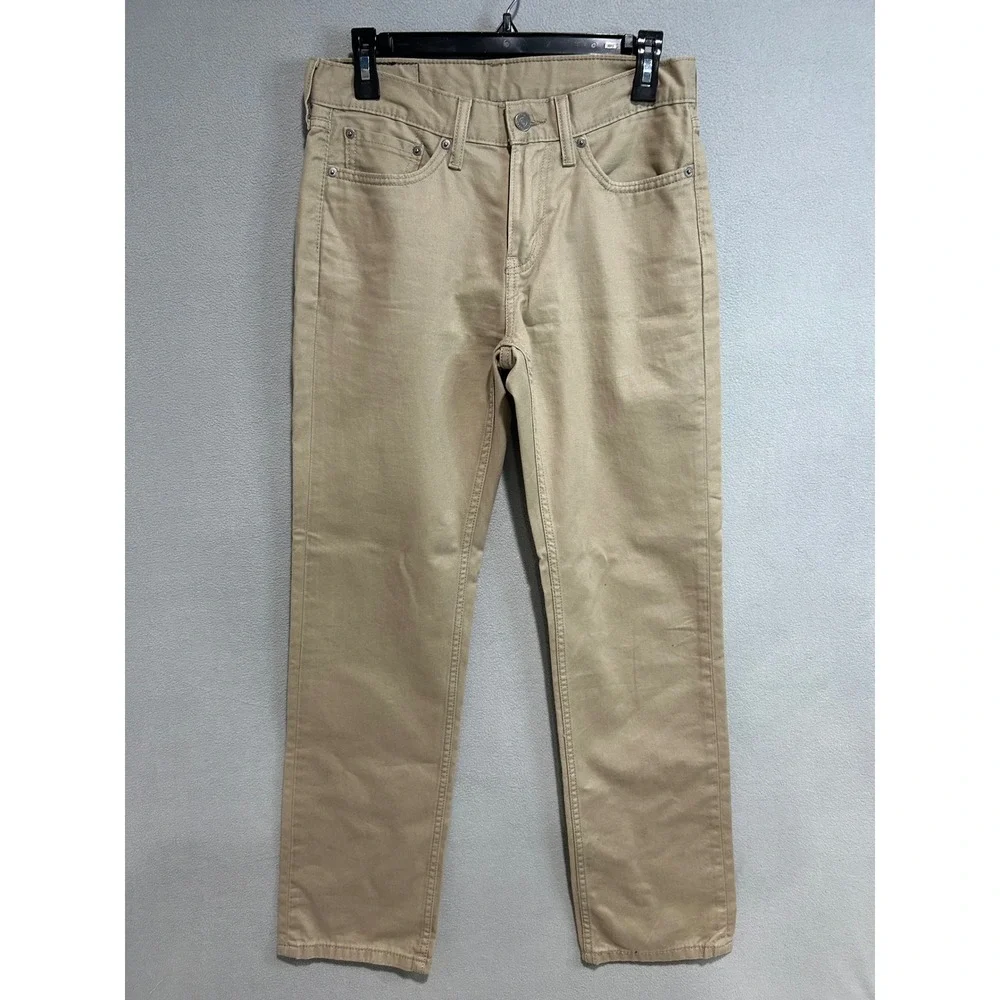 Levi Strauss 514 Straight Fit Pants Mens 29x30 Tan Khaki Cotton Twill Trousers